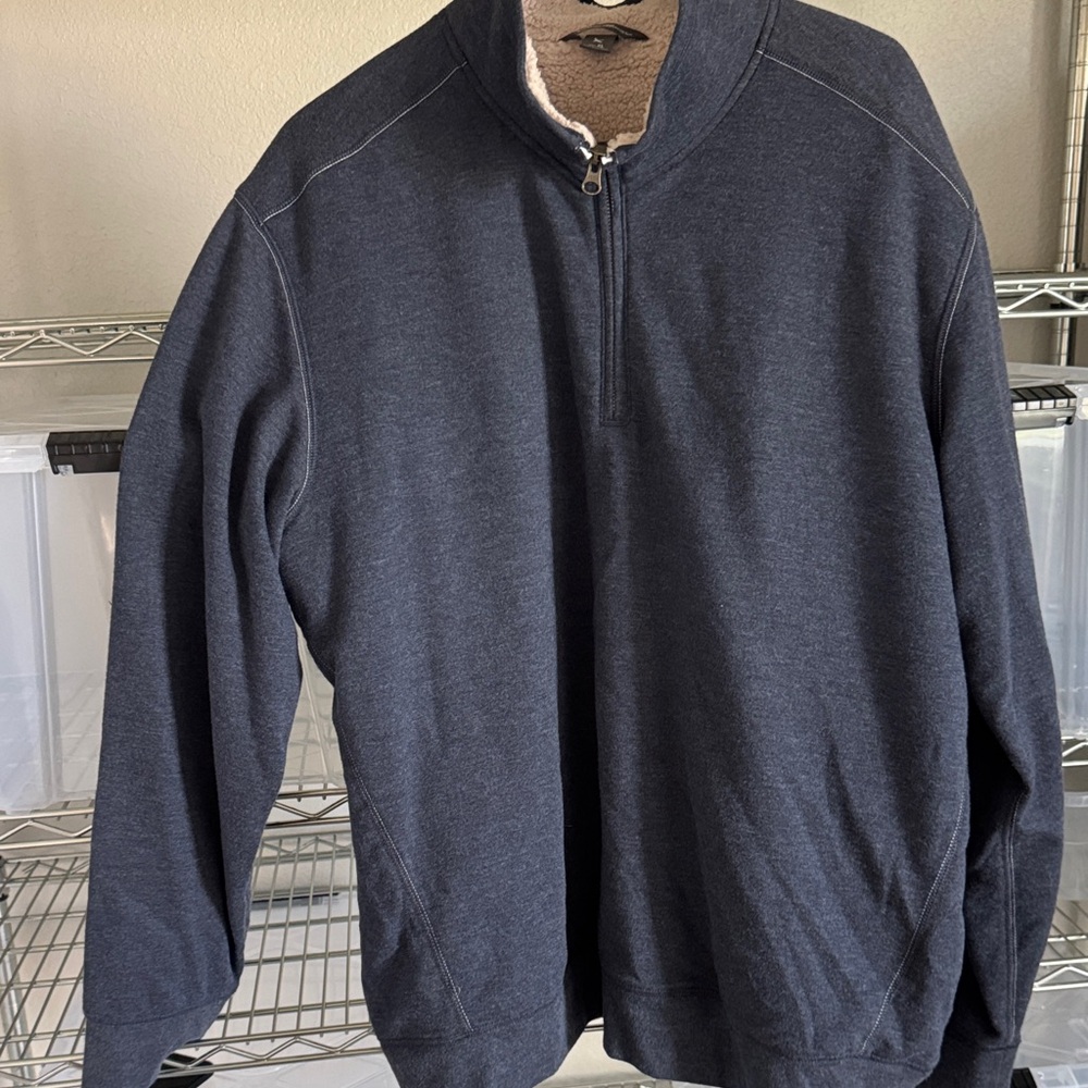 Eddie Bauer Men's Dark Blue Zip-Up Sweater